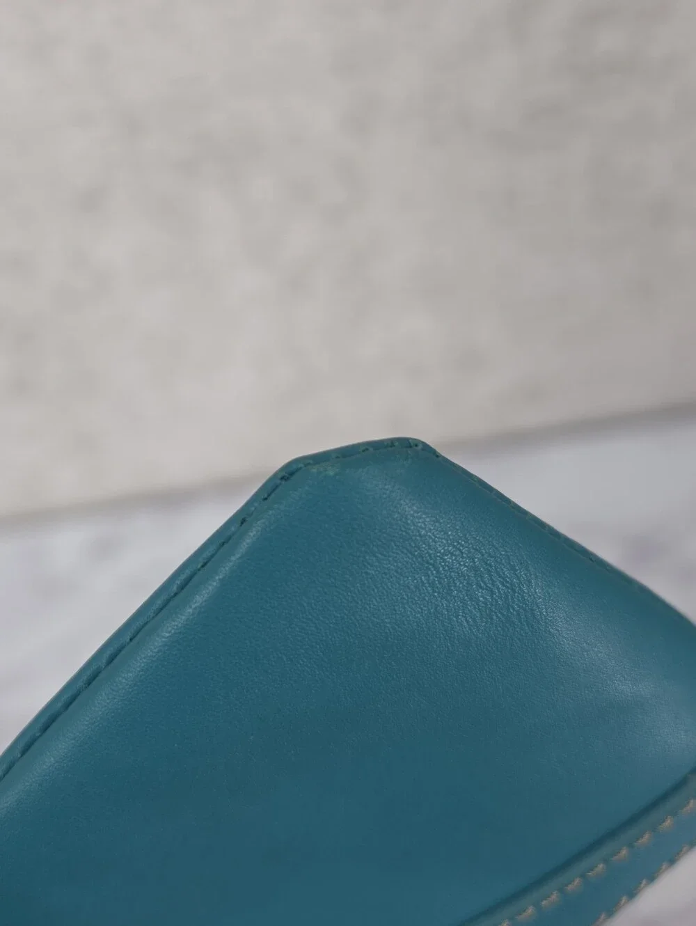 Born Turquoise Leather Wristlet Wallet Small